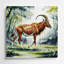 Faune bongo, art mural en métal beige-1446684033