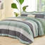 Ensemble d'édredon pour grand lit Sage Green - ensemble de literie en microfibre à rayures 7 pièces