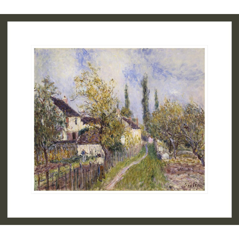 Peinture de la campagne française par Alfred Sisley, reproduction giclée encadrée, H 17,75 po x l 20,12 po