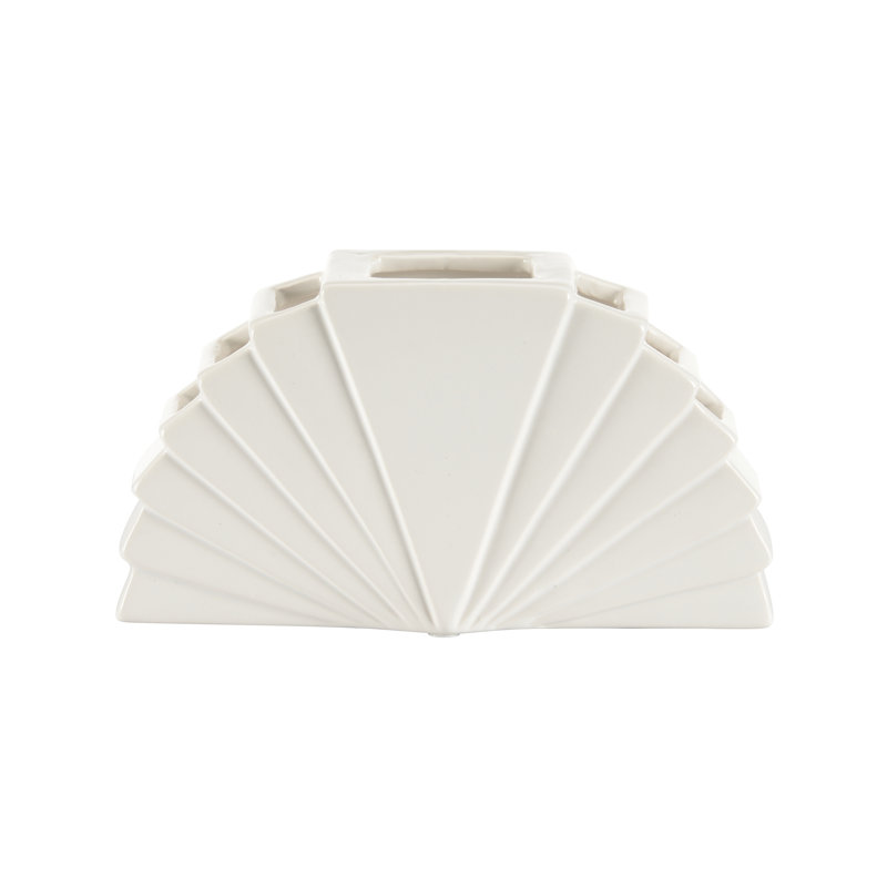 La Feria Vase - White (LG), 5" H x 9' W x 2.75" D