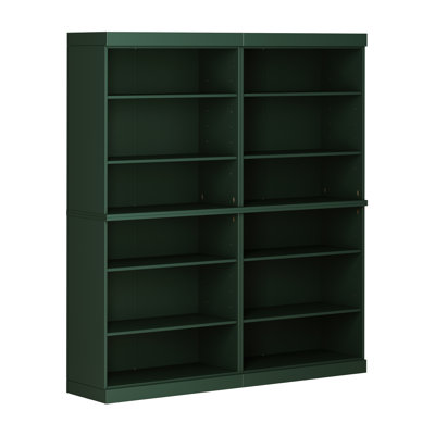 Grande bibliothèque modulaire 100% bois massif avec 12 tablettes réglables, bibliothèque ouverte, l 64 po x H 71,5 po