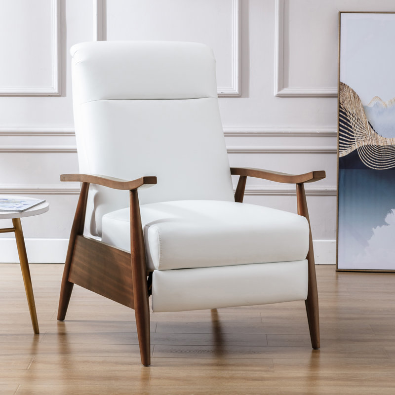 Fauteuil inclinable manuel 30 po Imona, Similicuir blanc grainé