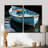 Blue And Red Fishing Boat Expedition - Blue Art Prints On Canvas 2 Pieces-134721686-134721687-134721693