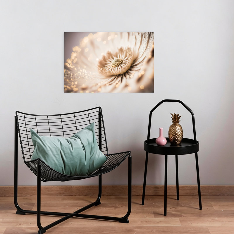 Tableau mural abstrait minimaliste « Pétales rêvant », H 16 po x l 24 po