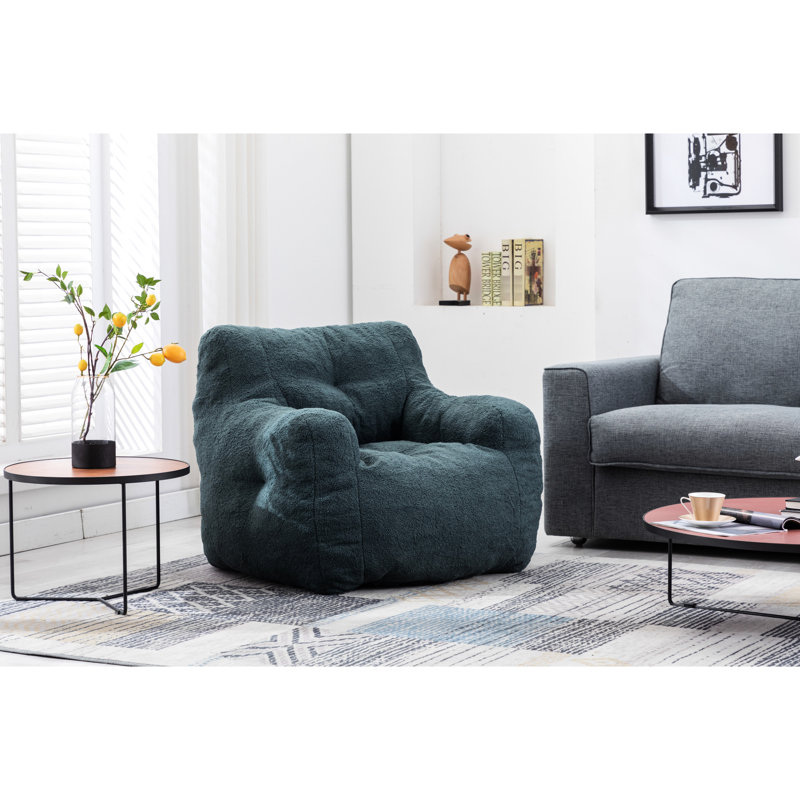 Fauteuil à billes moderne avec mousse et magnifique tissu, Bleu