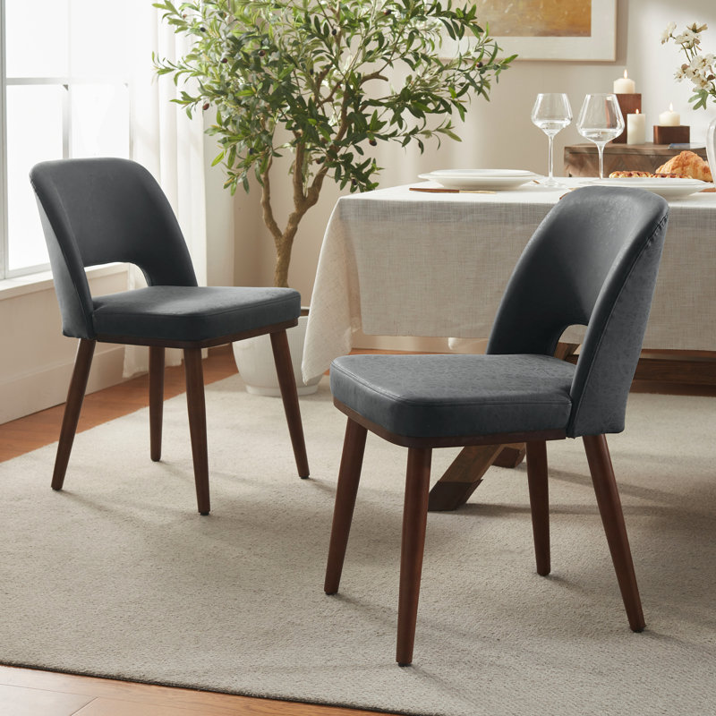 Chaise de salle à manger rembourrée Mason, 2, Noir