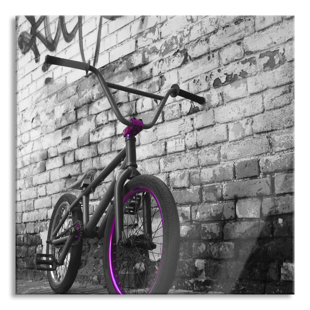 Glasbild BMX Fahrrad Graffiti