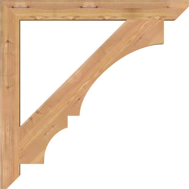 H 6 po x l 40 po x Support en bois / corbeau BKT04X30X36, H 34 po x l 3,5 po x P 34 po, Cèdre rouge, Lisse
