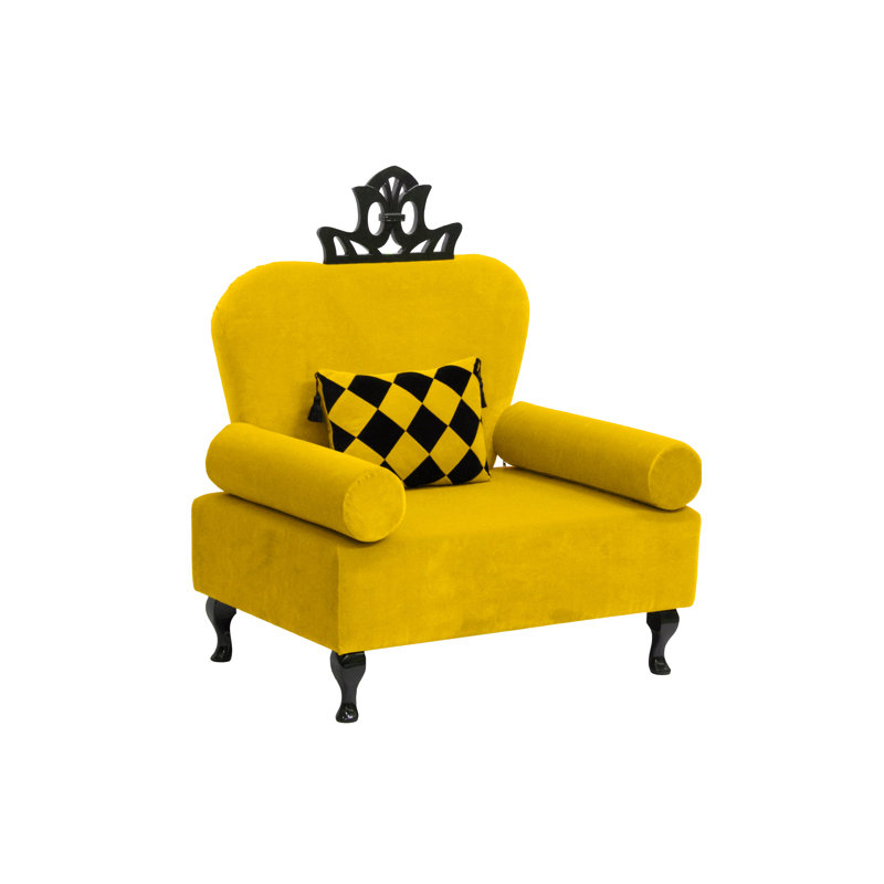 Artdeko Upholstered Armchair, Yellow