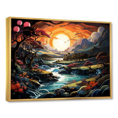 «Yellow Enchanted Meadows Fantasy I», art mural abstrait