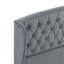 Lit plateforme tapissier moderne grand lit gris doux capitonné à oreilles tête de lit Chesterfield pied de lit meubles de chambre à coucher 1pc-493651373