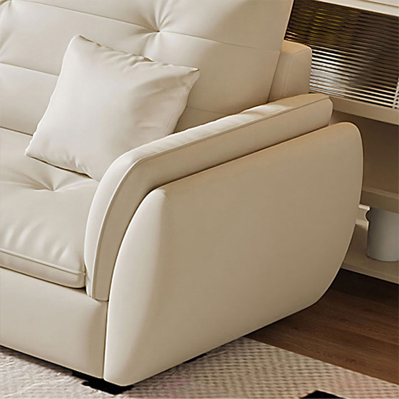 Coussin blanc modulaire 100% polyester, 94.49" W, Polyester blanc