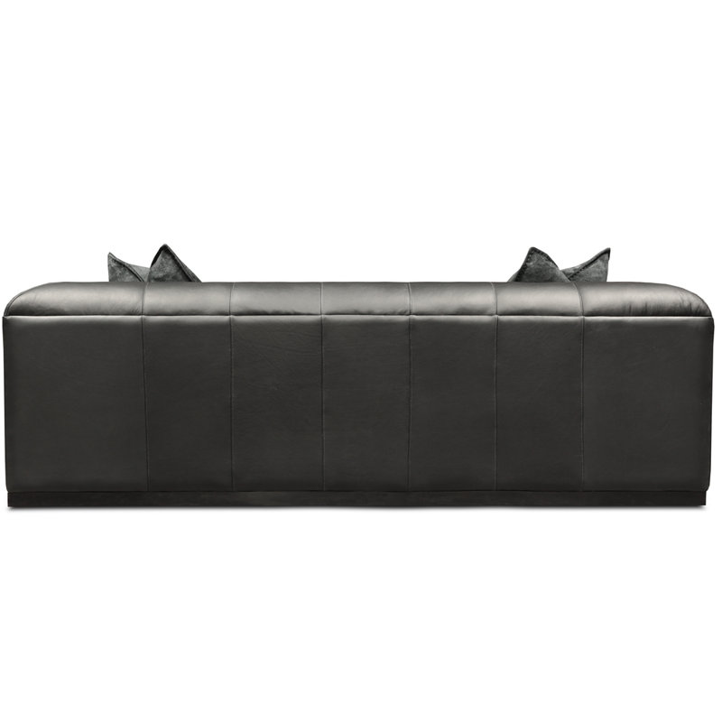 Canapé à accoudoirs en cuir véritable 89 po Monet, Cobalt (rêveur), Espresso