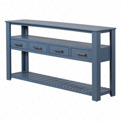U_STYLE Modern Console Table Sofa Table for Living Room with 4 Drawers and 2 Shelves