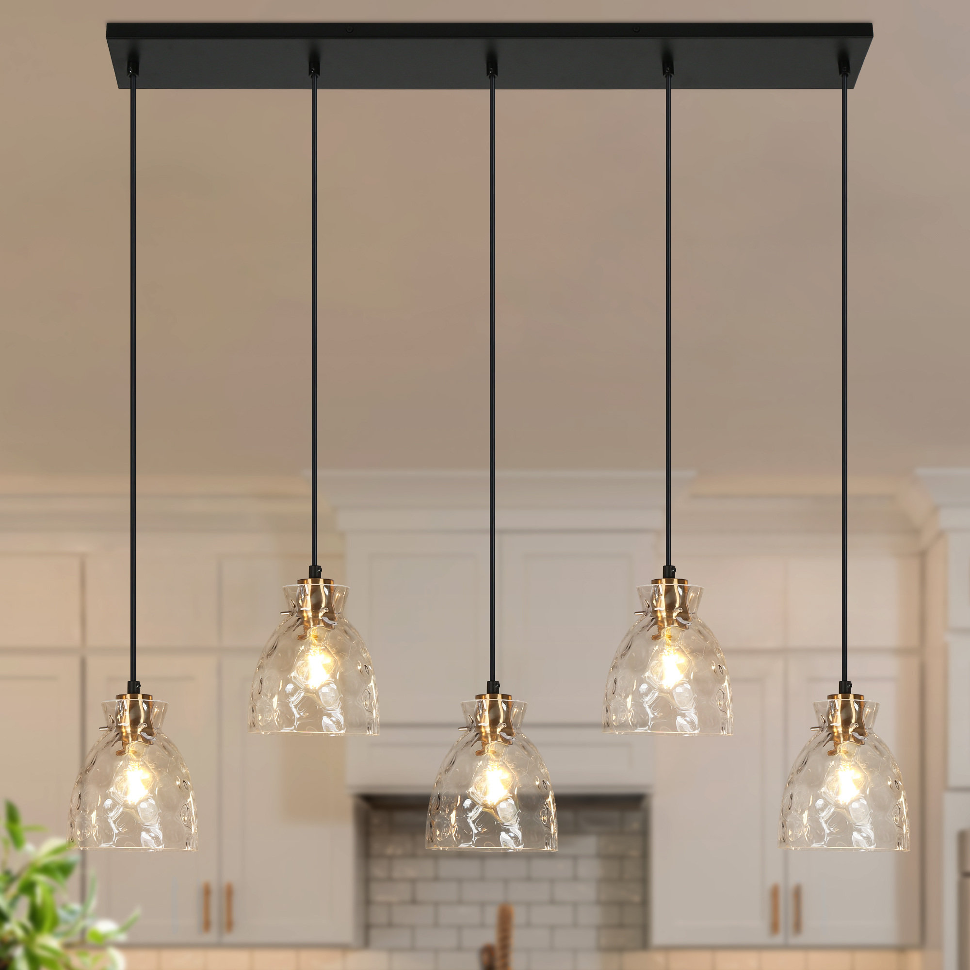 Corrigan Studio® Almine 5 Light Kitchen Island Linear Pendant