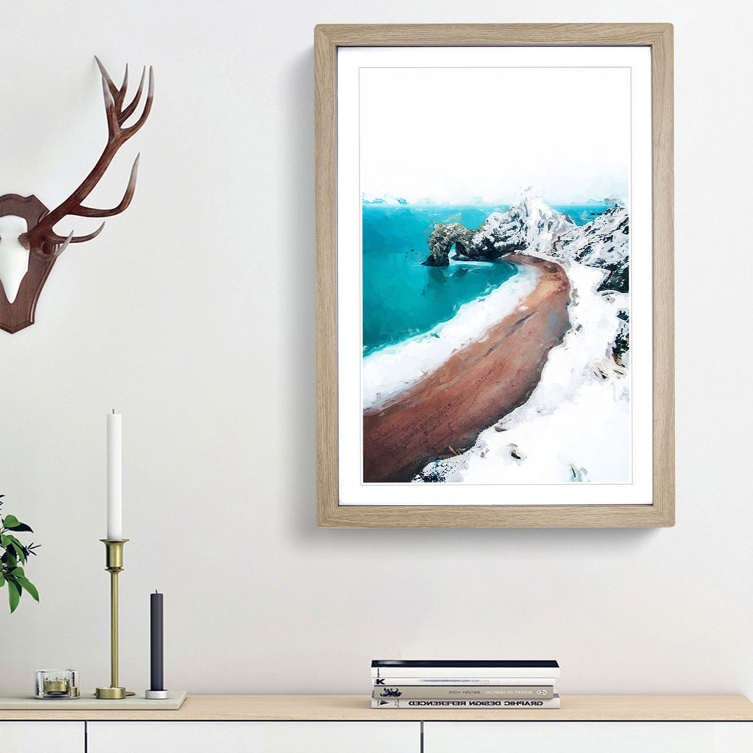 Durdle Door Cliffs in Wareham Abstract Art - Picture Frame Graphic Art Print