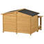Grande cage pour chien d'extérieur, d'intérieur et d'intérieur en bois 47,2 "GO, de style chalet, avec porche, 2 portes