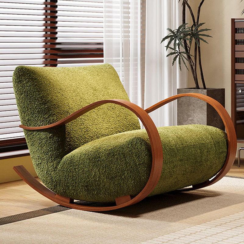 Chaise berçante simple en chenille, Vert