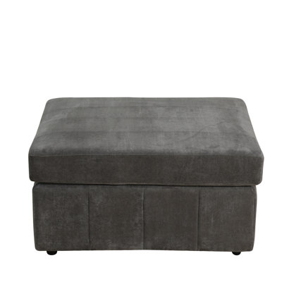 Gray Microfiber Living Room Ottoman