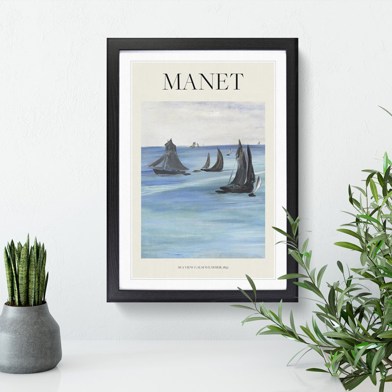 Sea View, Calm Weather by Edouard Manet - Picture Frame Graphic Art, 65cm H x 48cm W x 2cm D