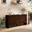 Buffet 61,1 po Mid-Century brun, console multimédia multifonctionnelle pour le salon, la salle à manger et le vestibule-429848515