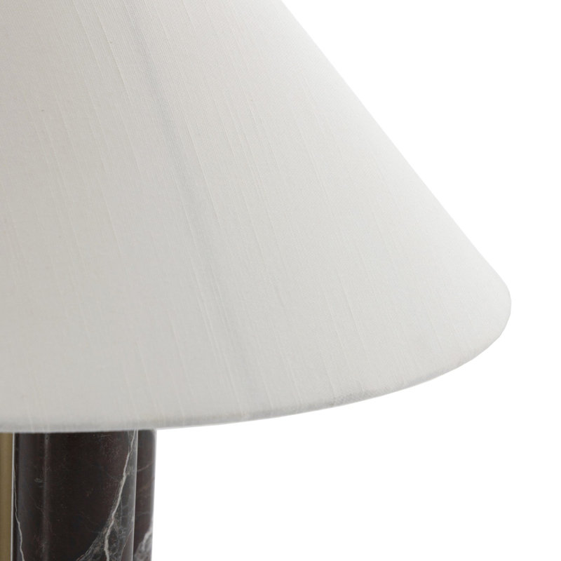 Medici Table Lamp, White, Merlot Marble, Silk