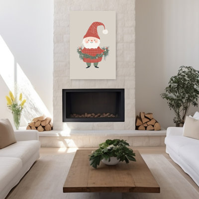 Charming Christmas Gnome Contemporary Winter Wall Art Print by Mathieu - Wrapped Canvas Print