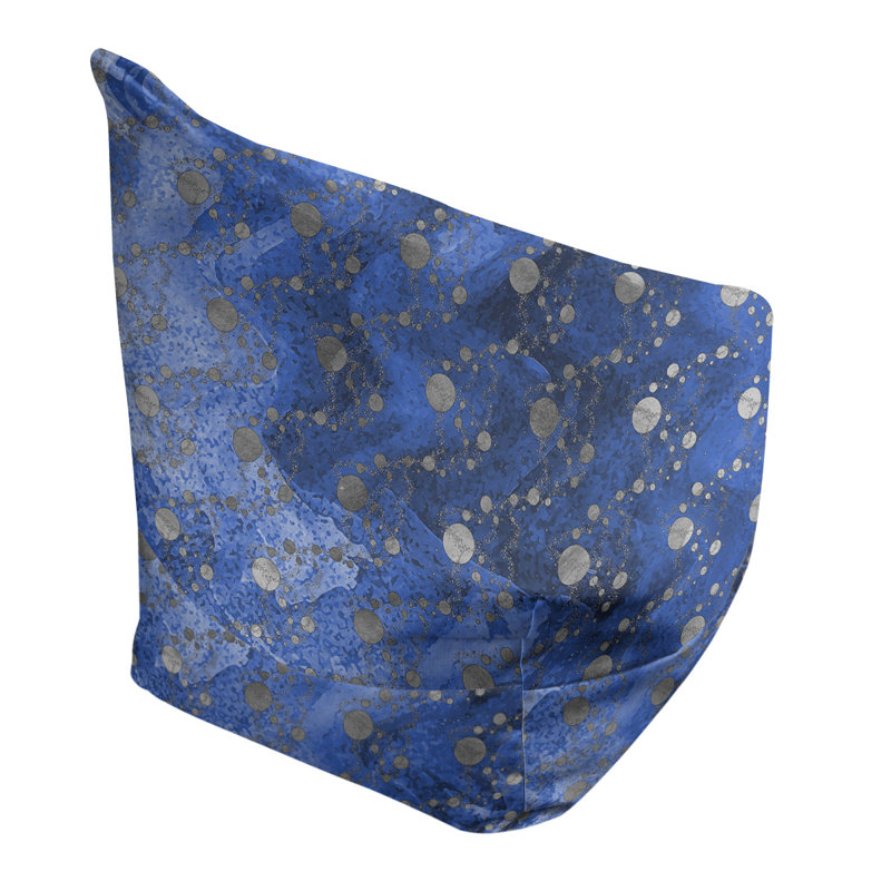 Fauteuil sac de pois Leffel, Housse de pouf, H 38 po x l 42 po x P 29 po, Blue foncé/gris