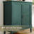 34.5'' Vintage Solid Wood Veneer Buffet Cabinet with Adjustable Shelves, Green-79303421