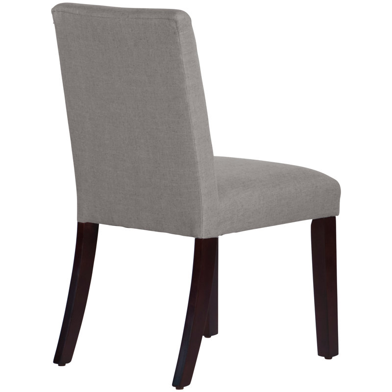 Chaise parsons rembourrée, Lin Lin gris, Rouge antique Stewart