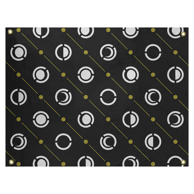 Tapisserie, H 26 po x l 36 po, Noir / blanc / jaune