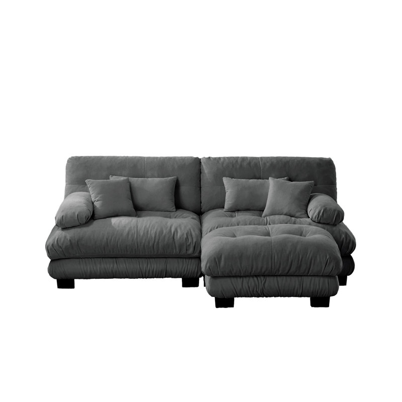 Canapé modulaire Luxury Luxury, Gris, H 35,4 po x l 94,4 po x P 36 po