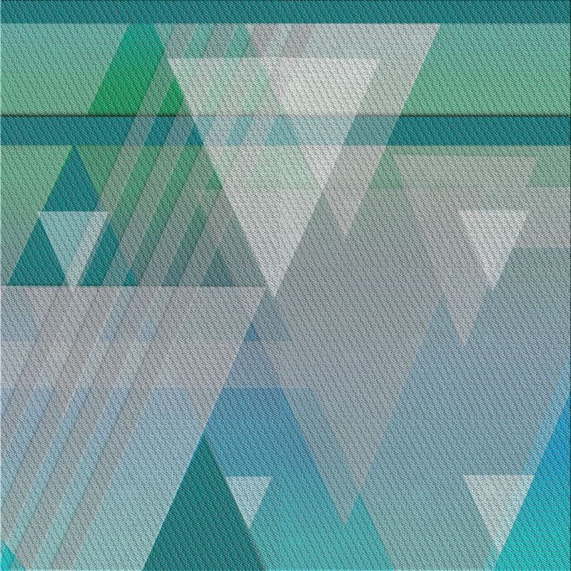 Tapis vert/blanc bleu turquoise à motifs Jeffcoat, Carré 8 pi