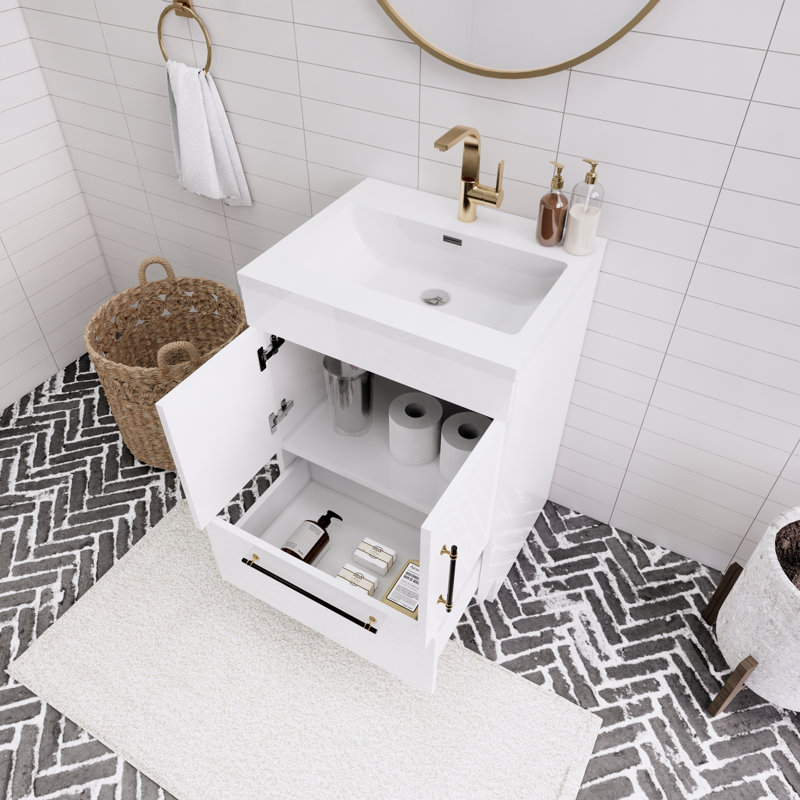 Meuble-lavabo simple Spring, Blanc, 24"
