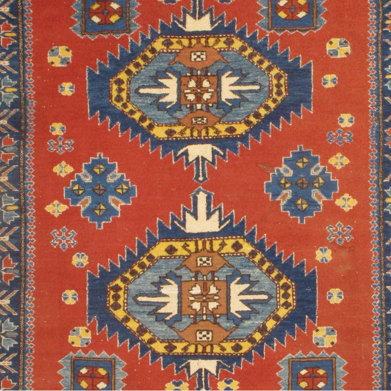 Turkish Wool Southwestern Area Rug in Red
