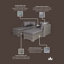 4 Seat Multi Setting Relaxer Set (2 x LH/RH Seat, 2 x Ottoman Seat inc Cushions & 1 x Side Table)-912204400