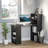 HOMCOM Modern Home Office Desk with 6-Tier Storage Shelves, 47" Writing Table with Bookshelf-942987999