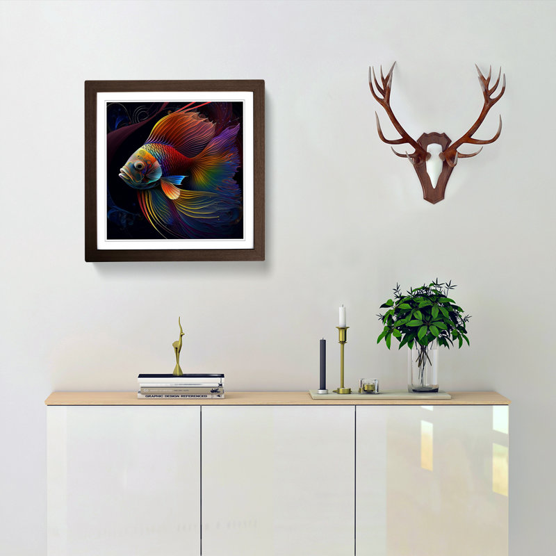 Single Picture Frame Print on Wood, Walnut