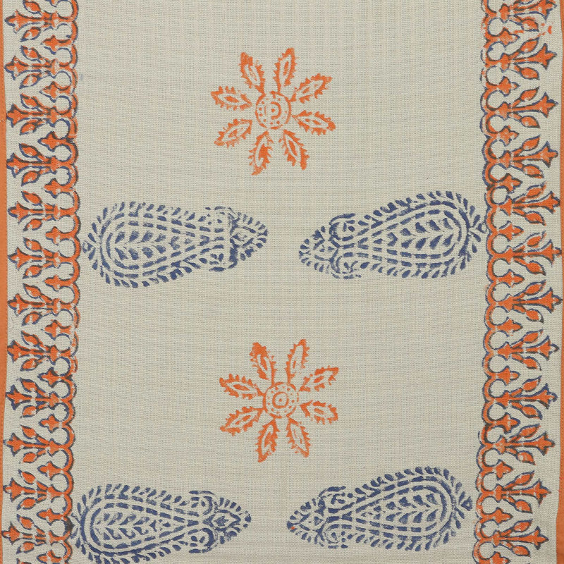 Alcott Hill® Handmade Tangerine Palace Cotton Table Runner And Placemat Set (7 Pieces)