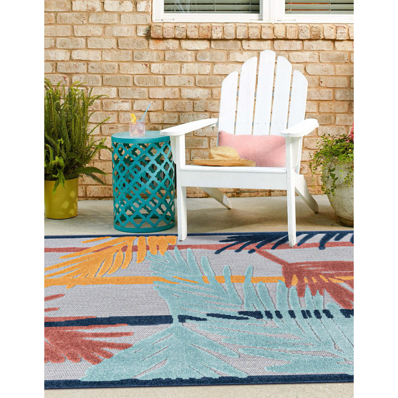 Tapis intérieur / extérieur Parley gris, Carré 5 pi 3 po