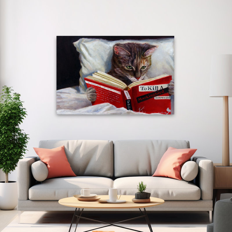 Late Night Thriller - Animaux, fantaisie urbaine et pop, surréalisme, chats, H 40 po x l 60 po