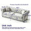 Canapé Chesterfield 85,5 po en tissu Tech