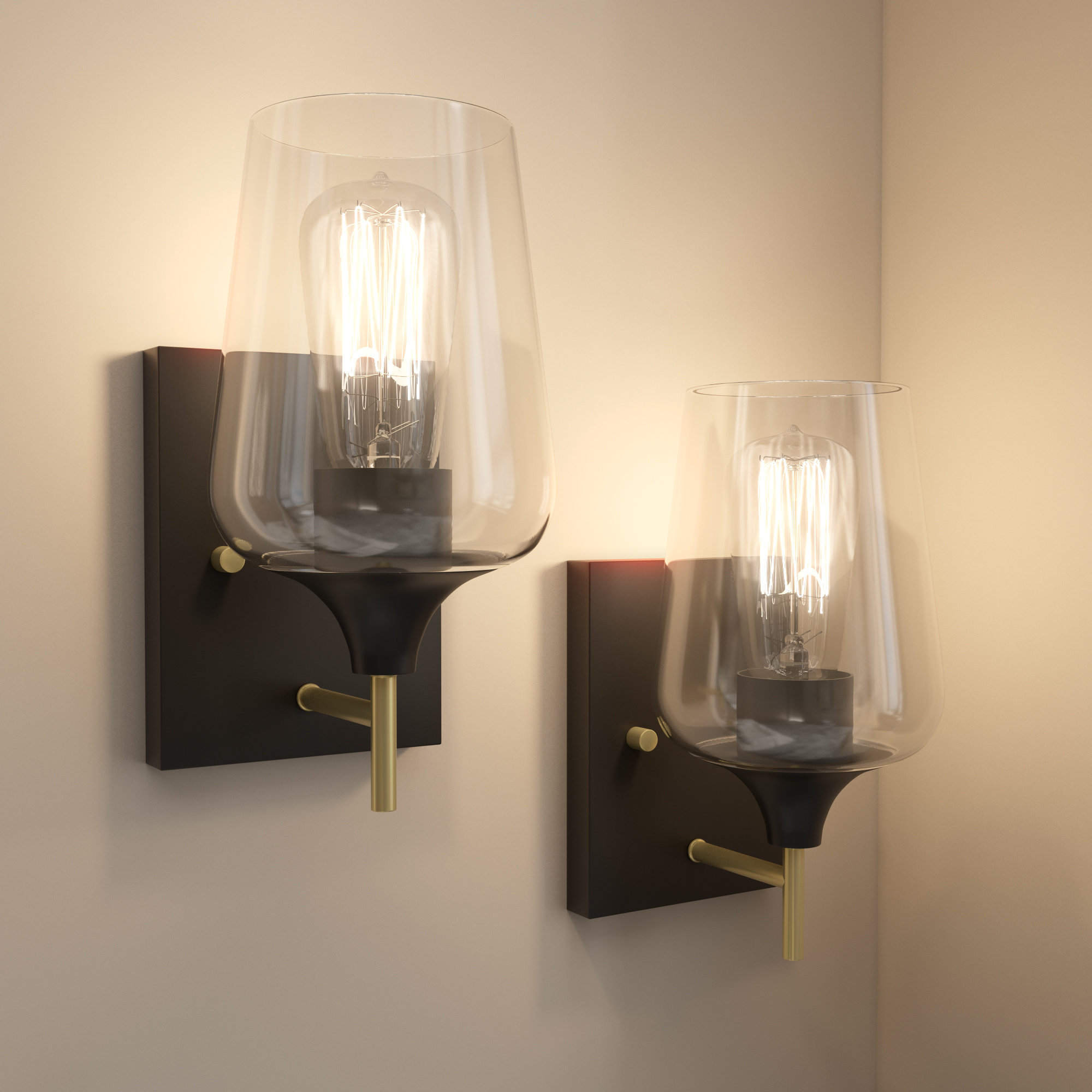 17 Stories Breena 2-Light Bathroom Steel Dimmable Armed Sconce