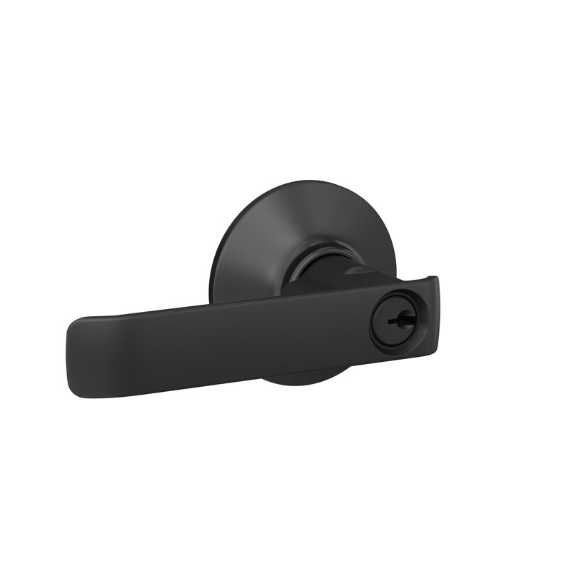 Complete Entry Lever Set with Deadbolt, Matte Black