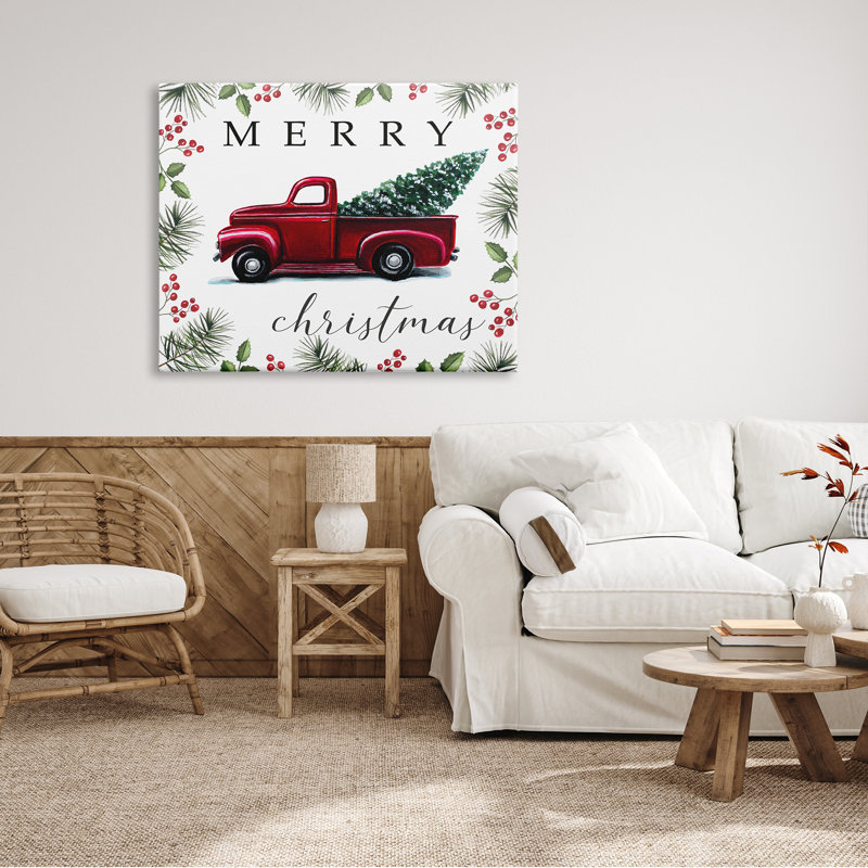 Merry Christmas Traditional, H 36 po x l 48 po, Toile tendue