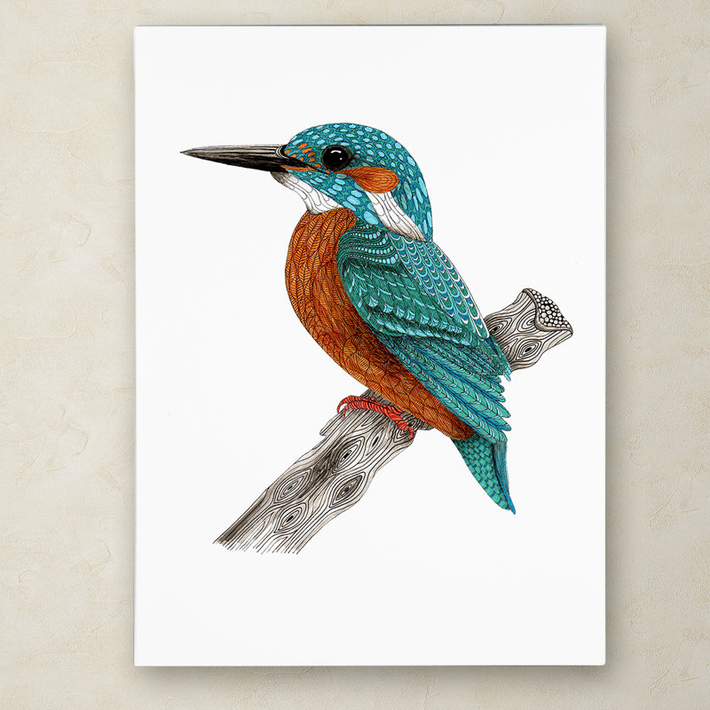 « mr. kingfisher », reproduction d’impression sur toile tendue, H 19 po x l 14 po