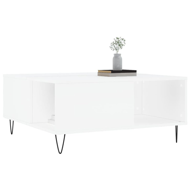 Insani Four Leg Coffee Table with Storage, White