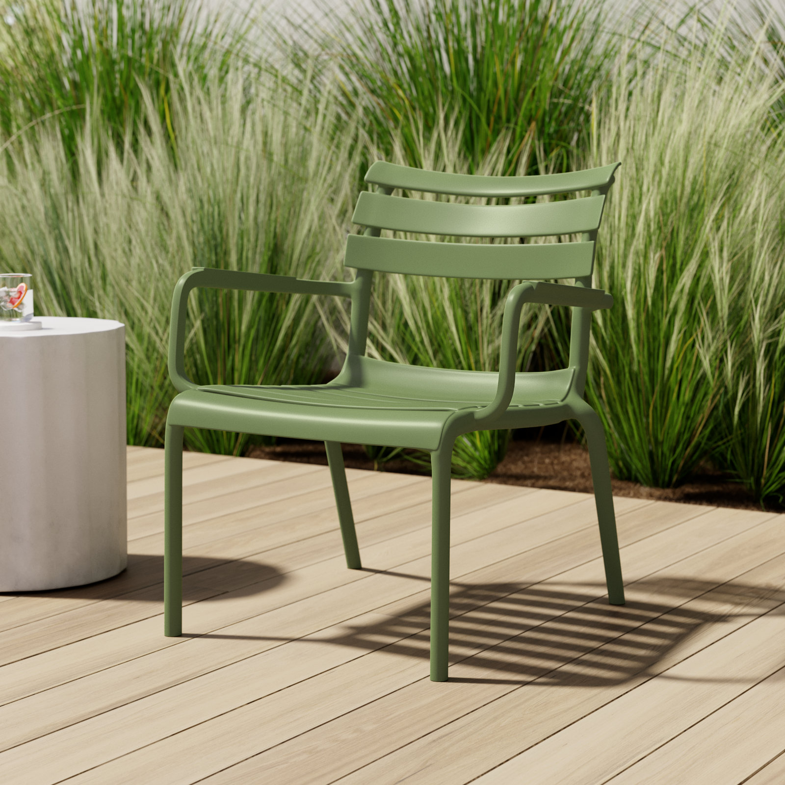Paris Outdoor Club Chair, Olive Green