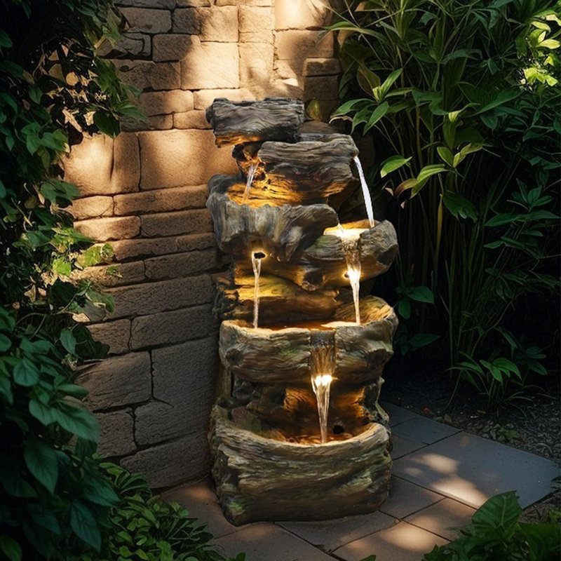 Handcrafted Fountain with Lights