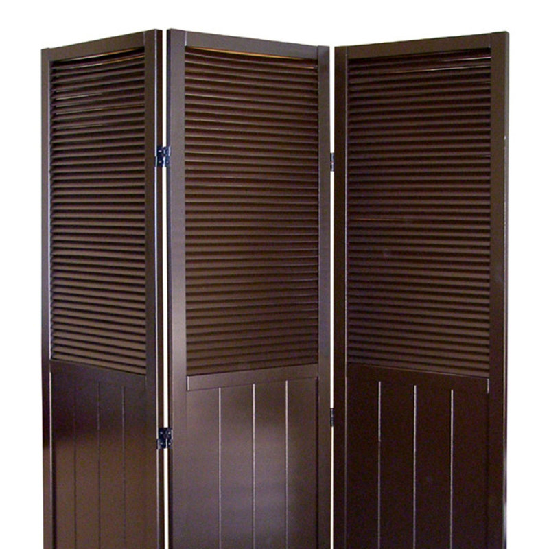 Porte à volets 70 "à 3 panneaux / cloison avec finition espresso